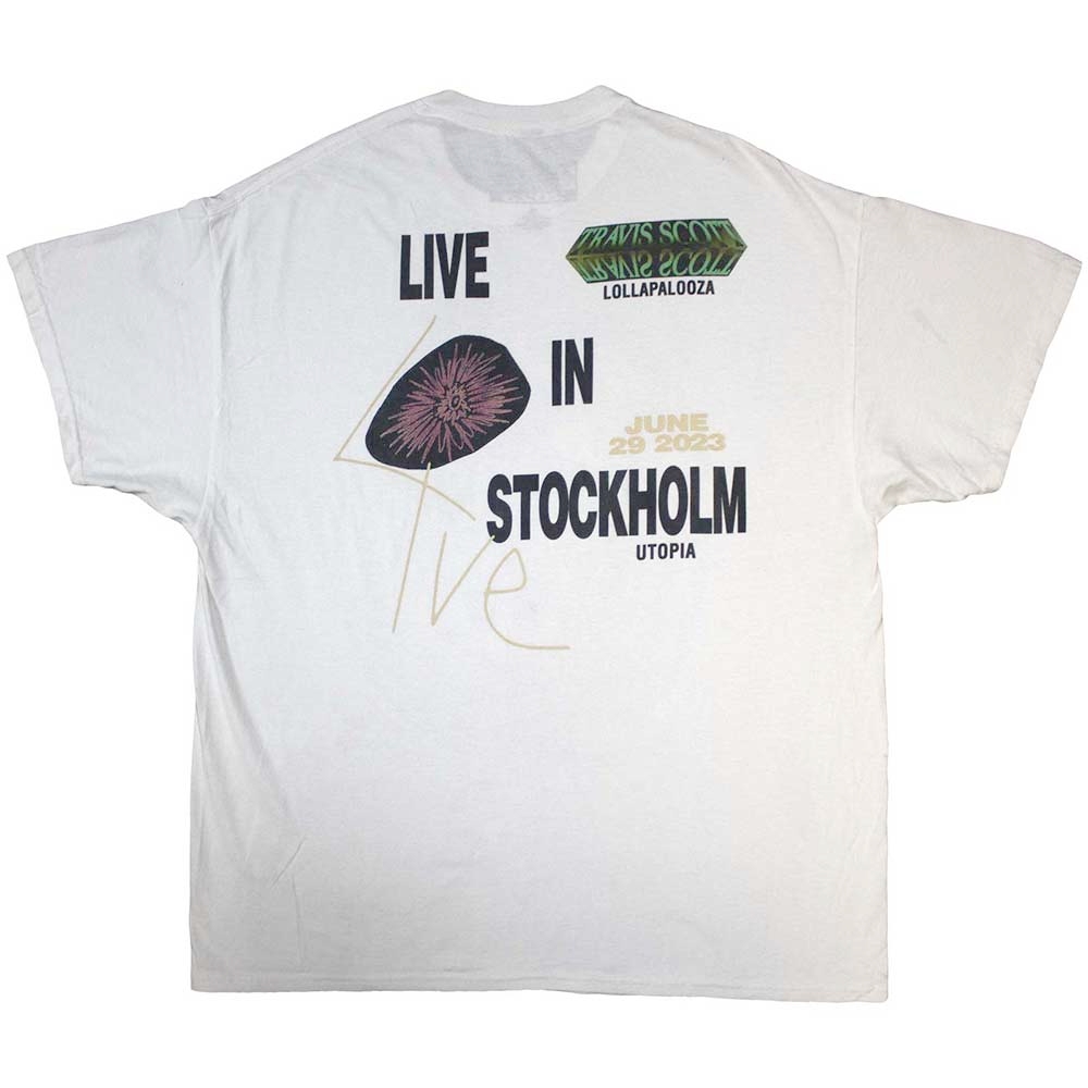 Travis Scott - Summer Run 2023 Stockholm Heren Tshirt - Wit